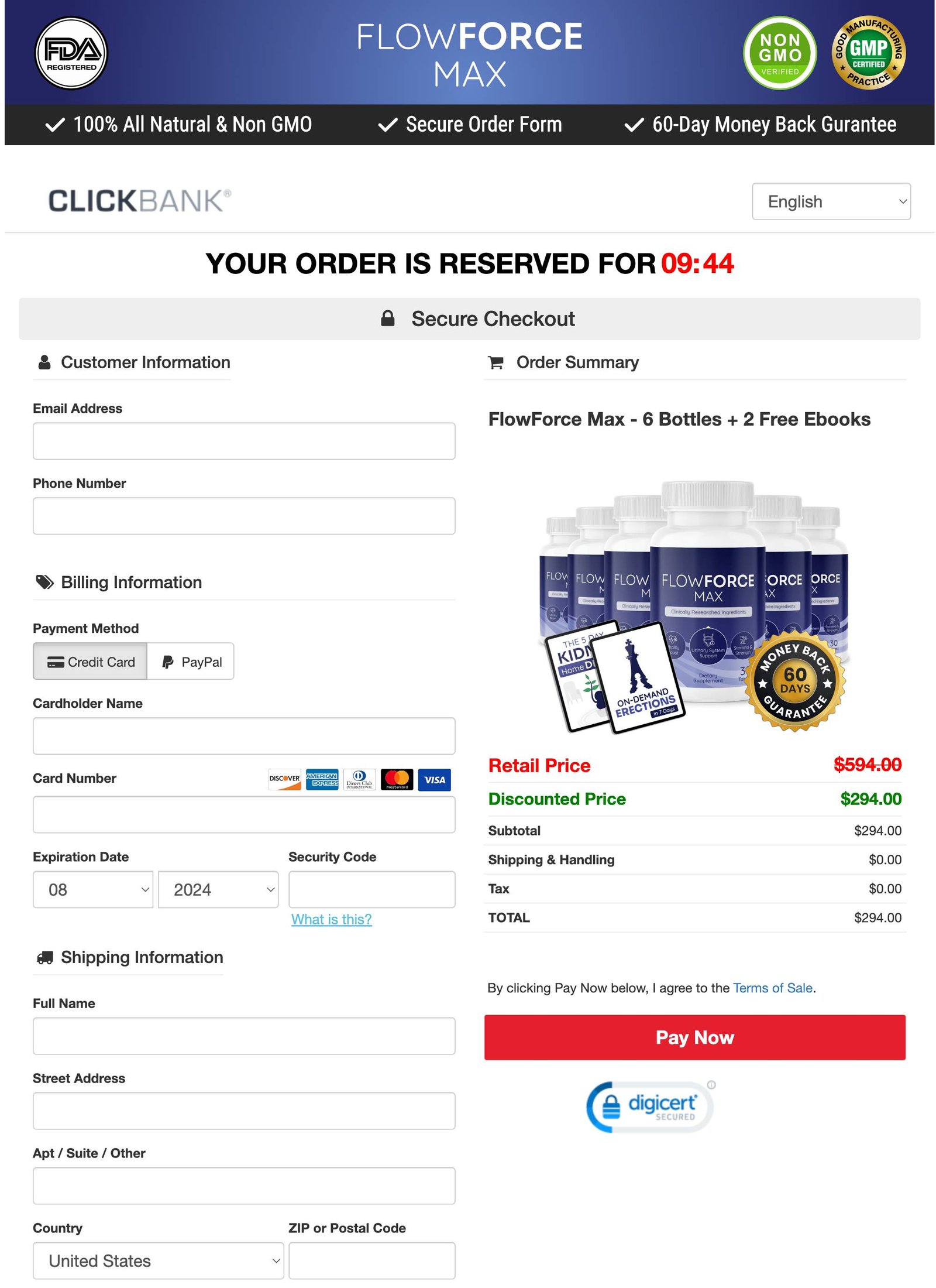 FlowForce Max Official Website Secure Order Page